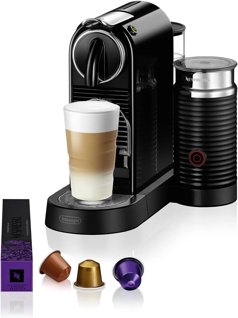 Nespresso De'Longhi Kaffeemaschine EN267.BAE, Fassungsvermögen 1 Liter, Maße 37.2 x 21.8 x 27.7 cm, Leistung 1710W, Energiesparfunktion, in Schwarz