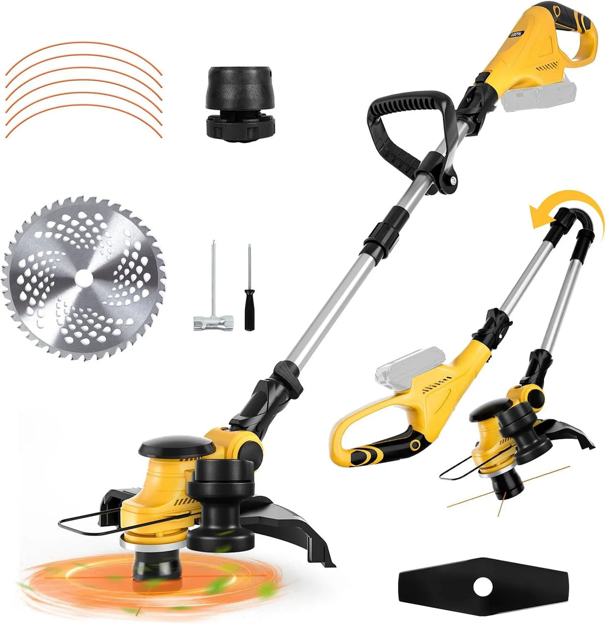 DeWalt Akku Strimmer kompatibel mit 20V Akku, 3-in-1 Falt-Kombi, Motor 30cm Schnittbreite & Akkustandanzeige. Elektro-Trimmer, Kanten