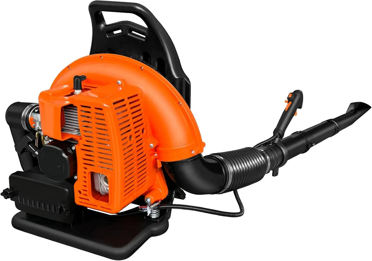 Laubbläser 665CMF, 63cc Benzin rückentragbar, 2-Takt Blasgerät, ASUNCELL Kabelloser Gartenbläser Rucksack-Motorbläser