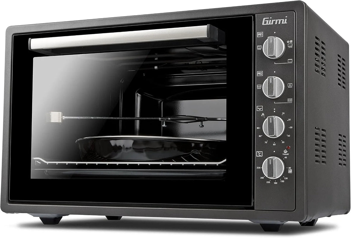 Backofen FE58 Girmi Umluft, 300°C, Timer, Grill- und Kombifunktion, Anthrazitgrau, Leistung 1800 W, Fassungsvermögen 58 Liter, Innenbeleuchtung, Basis