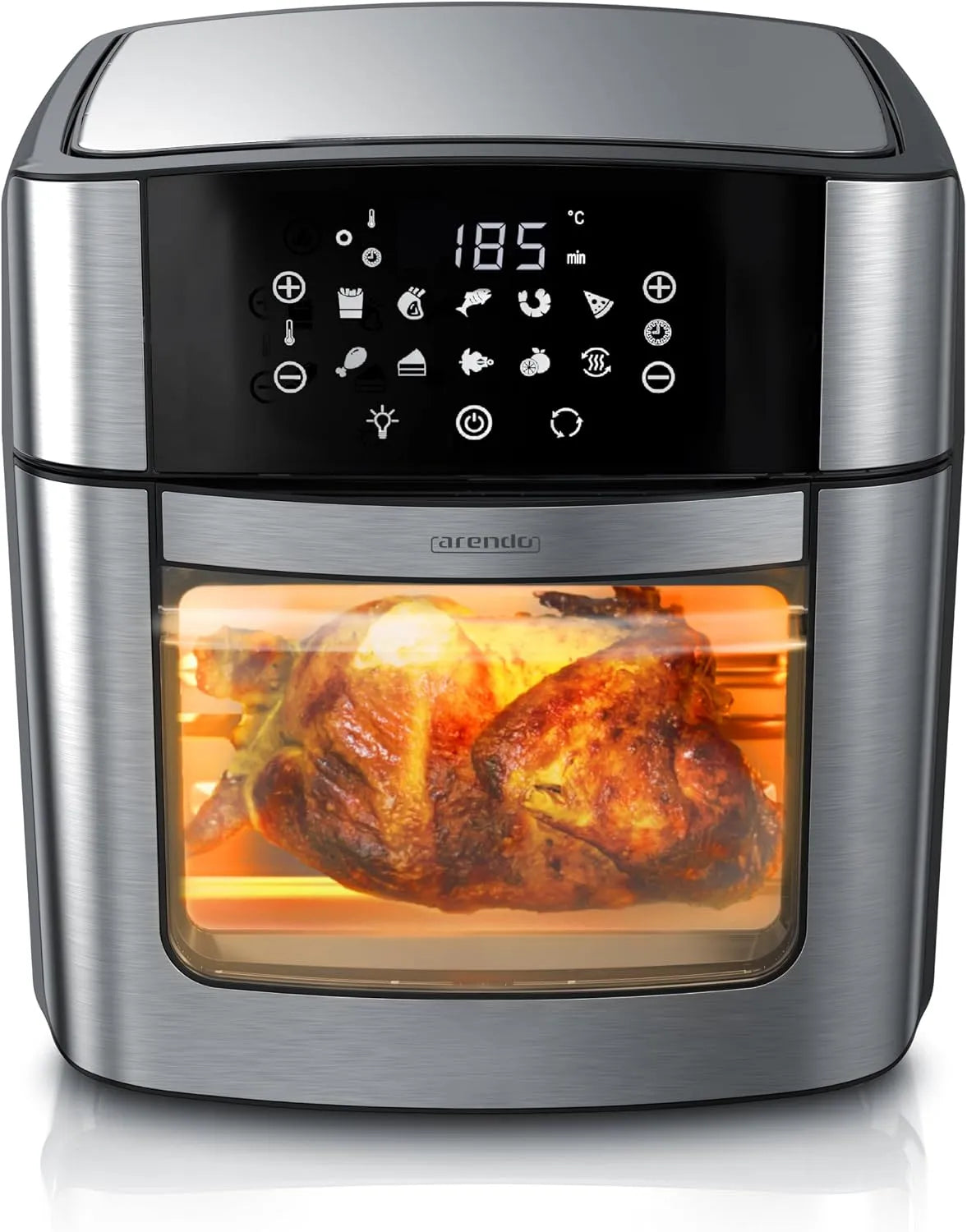 Heißluftfritteuse Arendo - XXL, XXL 16 Liter, Fritteuse ohne Öl, Dörrautomat, Touchscreen, Umluft, BPA frei, Backofen, Grill
