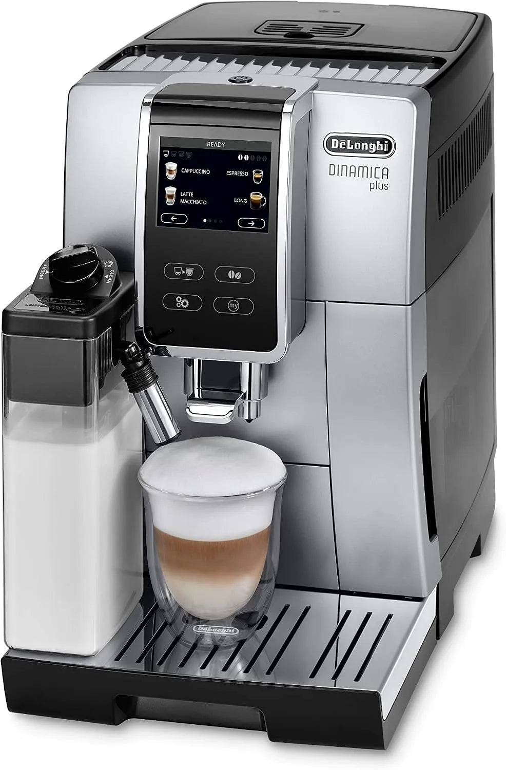 Kaffeevollautomat ECAM 370.70 370.70.SB, DE LONGHI.SB Dinamica Plus silber, DE LONGHI ECAM Dinamica Plus Modell, in Schwarz