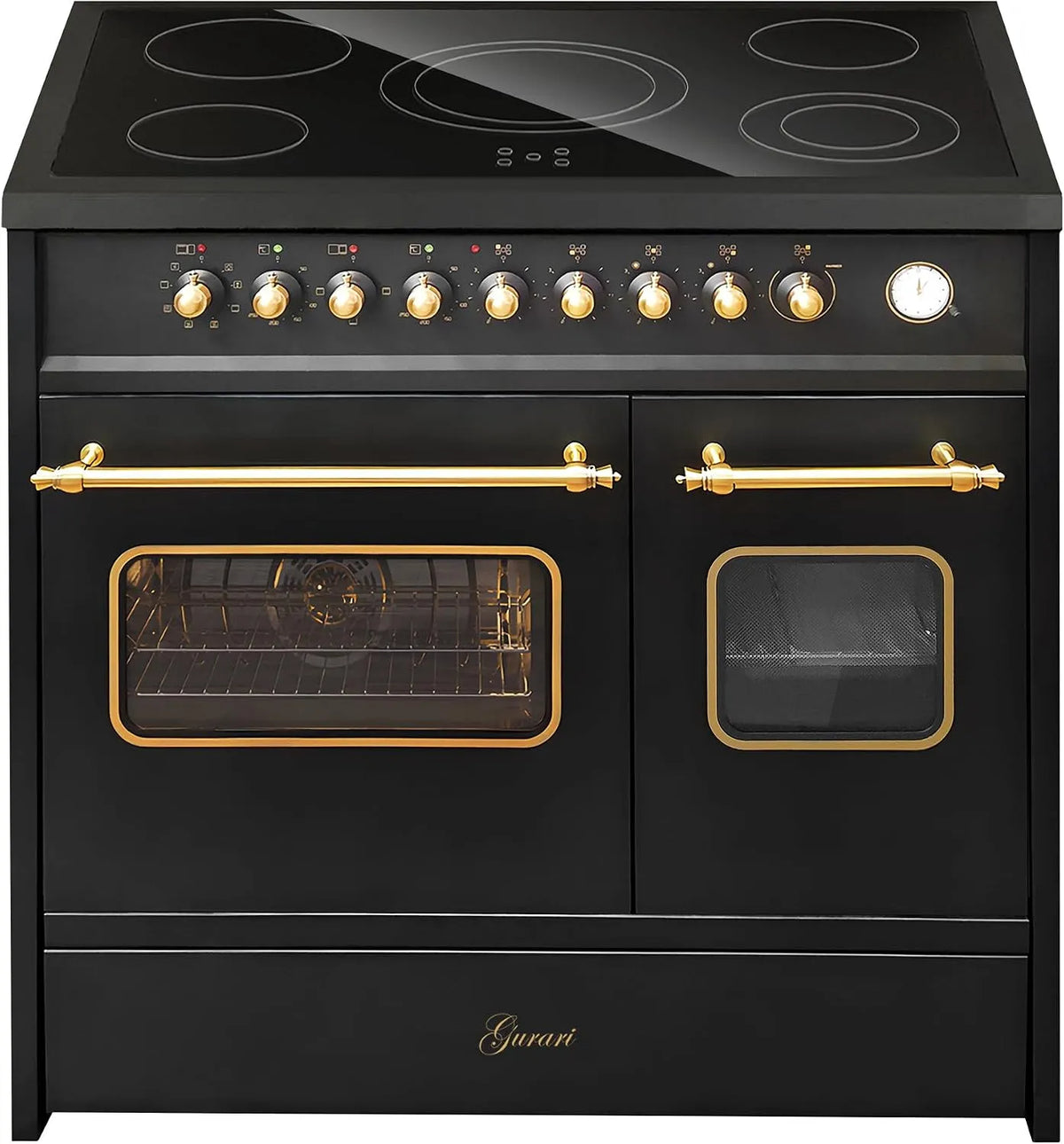 Backofen, Elektro Standherd GCH E 912 DF BL r Glaskeramik Herd 90 cm in Schwarz Range Cooker Elektro Doppelbackofen