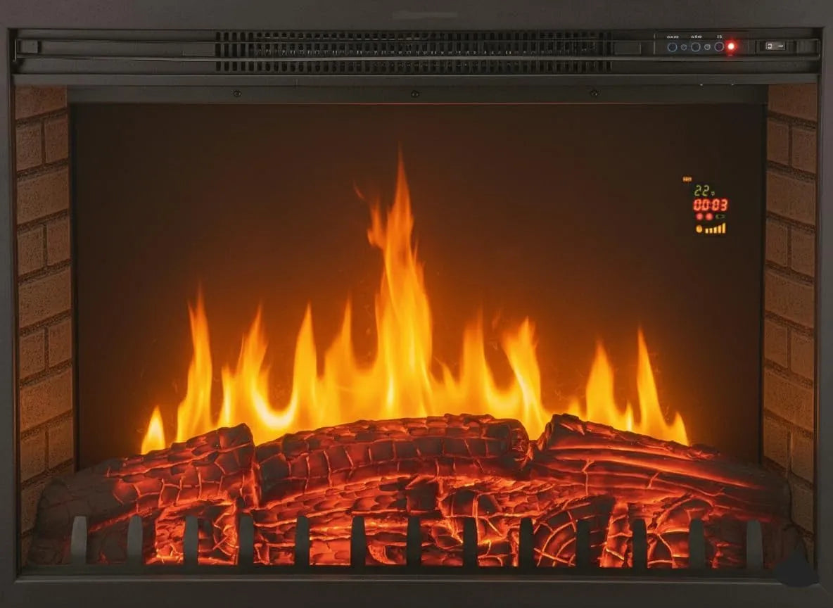 Elektrokamin CHEMIN'ARTE, Elektrischer 2 in 1 Stand- oder Einbaukamin -Flammeneffekt LED, Elektro Heizung 2000W, Maße 76x23x54cm, XL, Startsteuerung