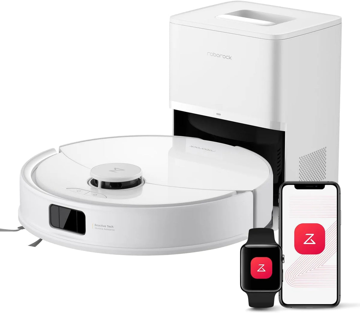 Roborock Saugroboter Q10 10000, X5+ mit Wischfunktion, Auto-Entleerungsstation für 7 Wochen Pa Saugkraft, Dual Anti-Tangle System, Weiß