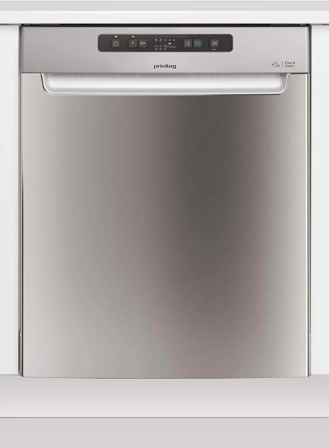 Geschirrspüler 2C24, Privileg RUC A X Unterbau 60 cm, 14 Maßgedecke, Fast&Clean 28', Auto Door, Push&Go, Intensivprogramm, Startzeitvorwahl, Edelstahl