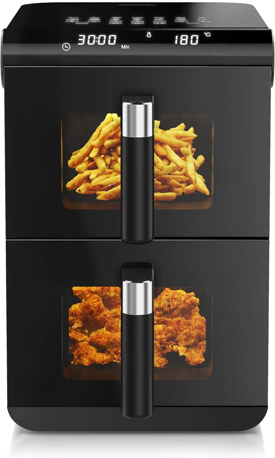 Heißluftfritteuse Arendo, XXL Dual Zone 2 Kammern, 11,4L Kapazität, 2 Zonen, 13 Betriebsprogramme, 3D Umluftsystem, Sync und Match-Funktion, BPA-frei