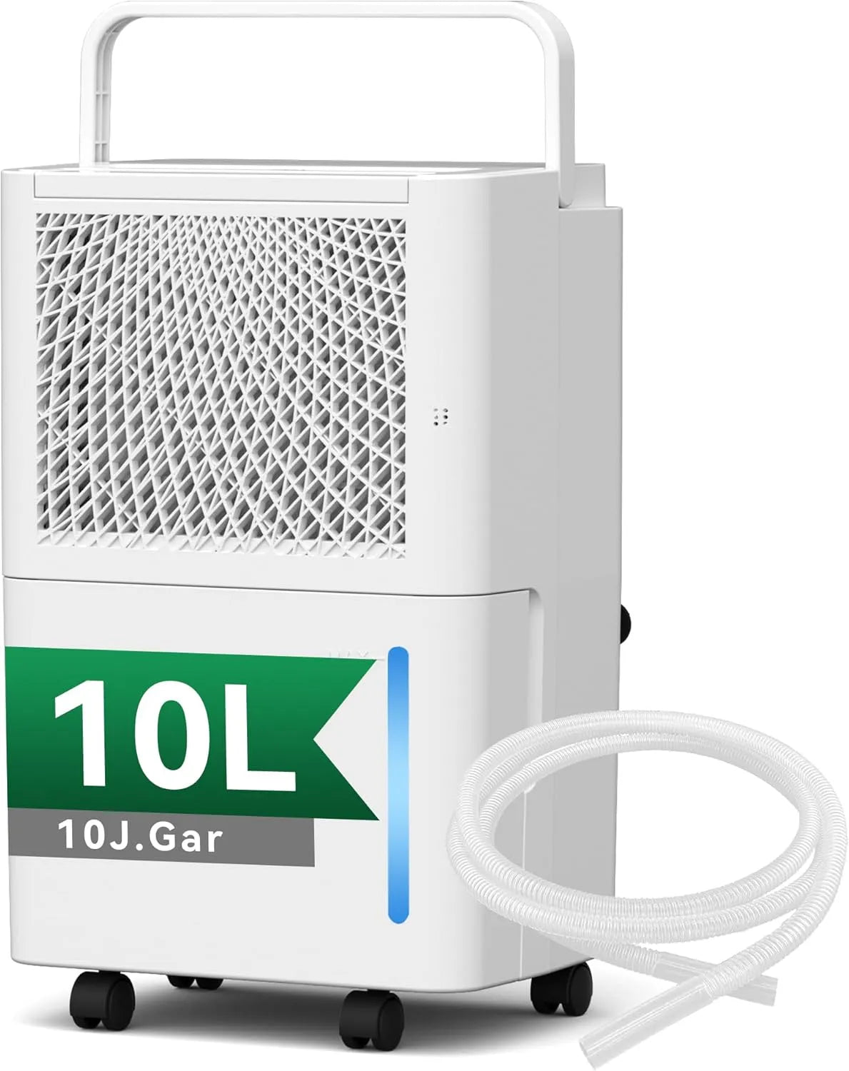 Luftentfeuchter, 10L/Tag, Fassungsvermögen 10L/Tag Hochleistungs Entfeuchter, Timer und Abtauen, Keller, Elektrisch,10L, 10 J. Gar, Ablaufschlauch