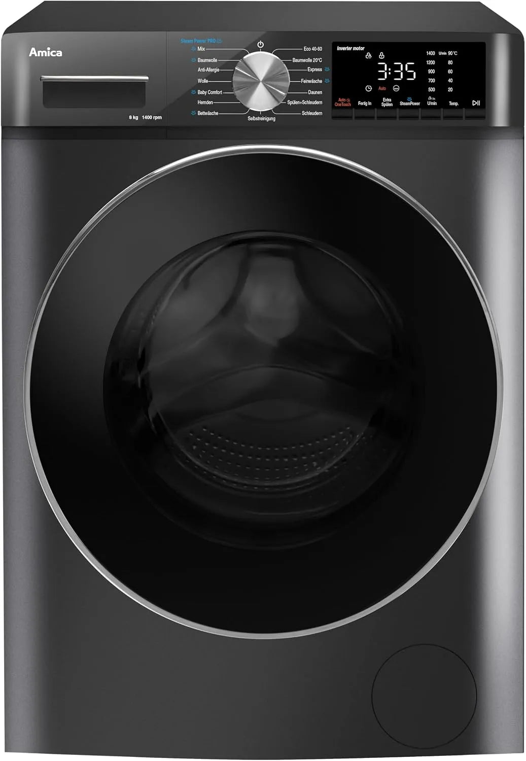 Amica Waschmaschine WA 484, 085 G, Energieeffizienzklasse A, dunkel Farbe Grau