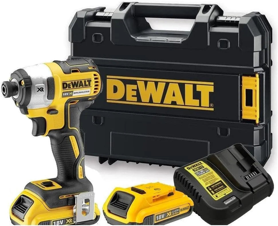 DeWalt Modell 3-stufig, Spannung 18 Volt Akku-Schlagschrauber DCF887D2, inklusive. 2x 2,0 Ah Li-Ion Akkus und Schnelladegerät, bürstenloser Motor