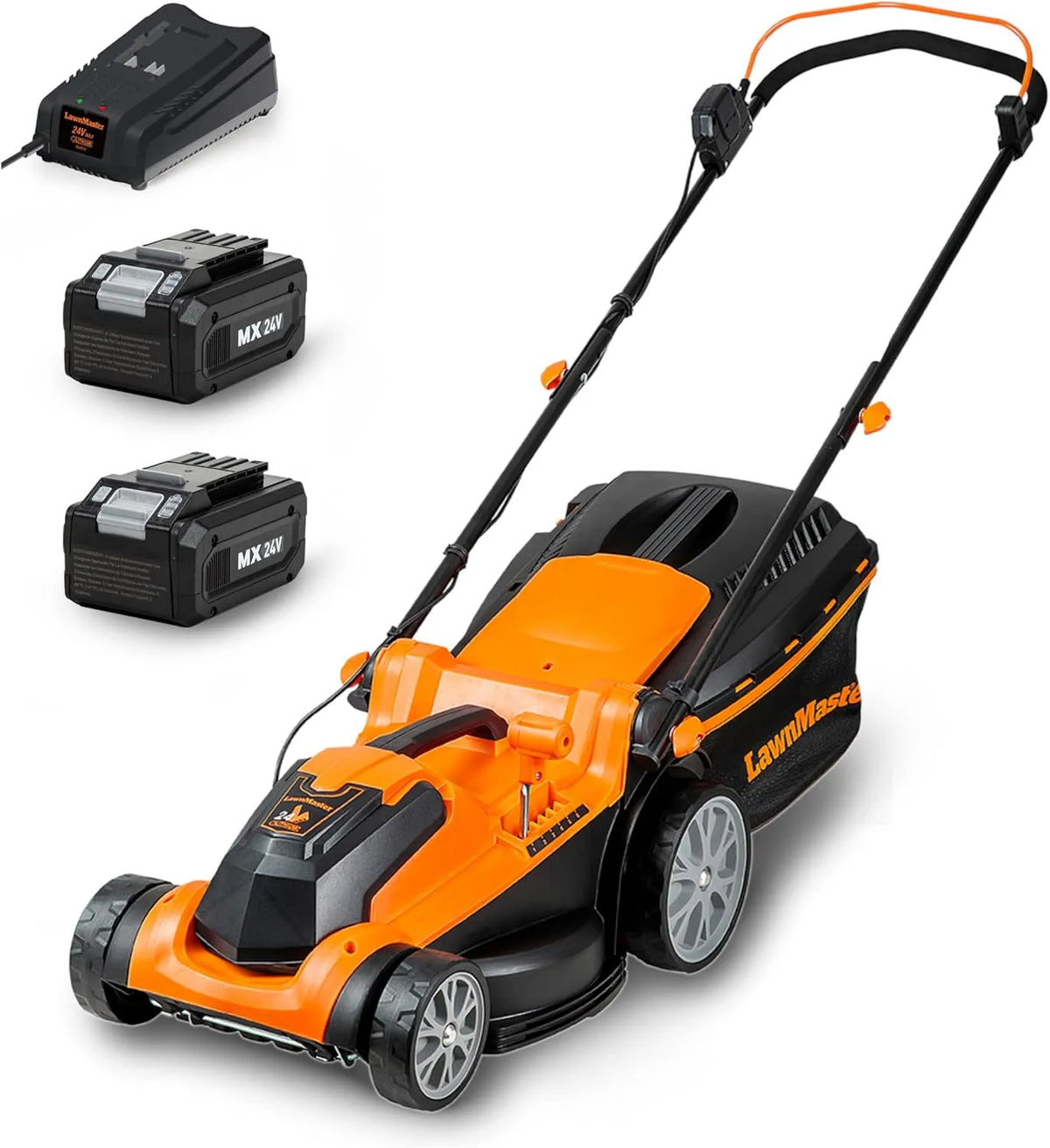 Rasenmäher CLMF2437G 2x4.0Ah 22-72mm LawnMaster Akku, LawnMaster Akku 24V Max Batterie, 37cm 300m² Mulchen 40L, 6-Stufige Schnitthöhenverstellung