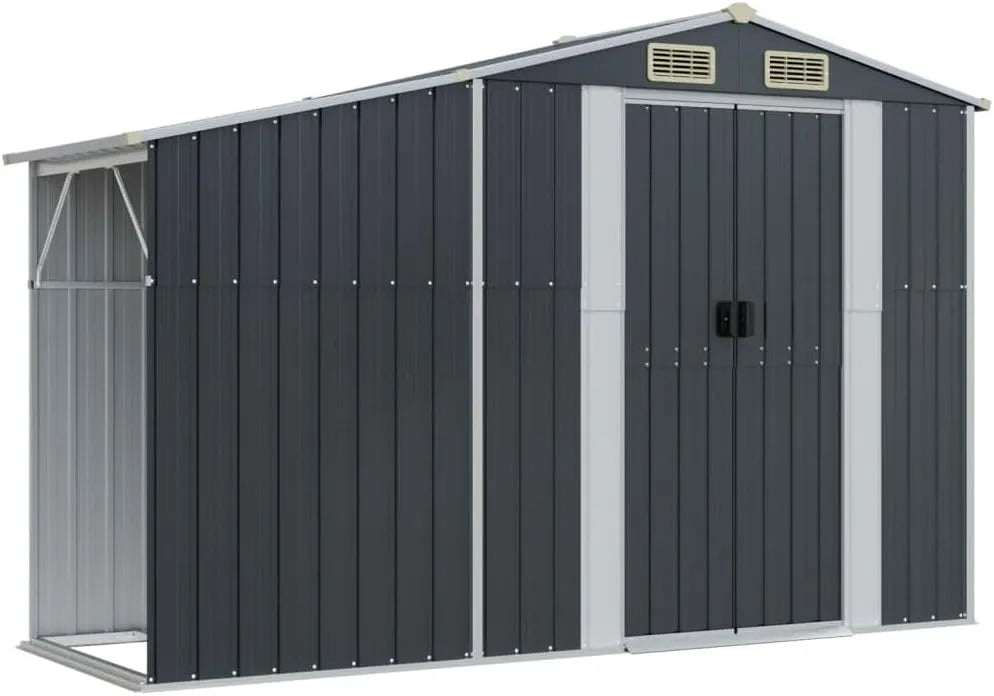 Gerätehaus Gecheer, mit 2 Lüftungsöffnungen, B x T x H, Geräteschuppen Gartenhaus Gartenhäuser Fahrradgarage Stahlschuppen Gartenhütte