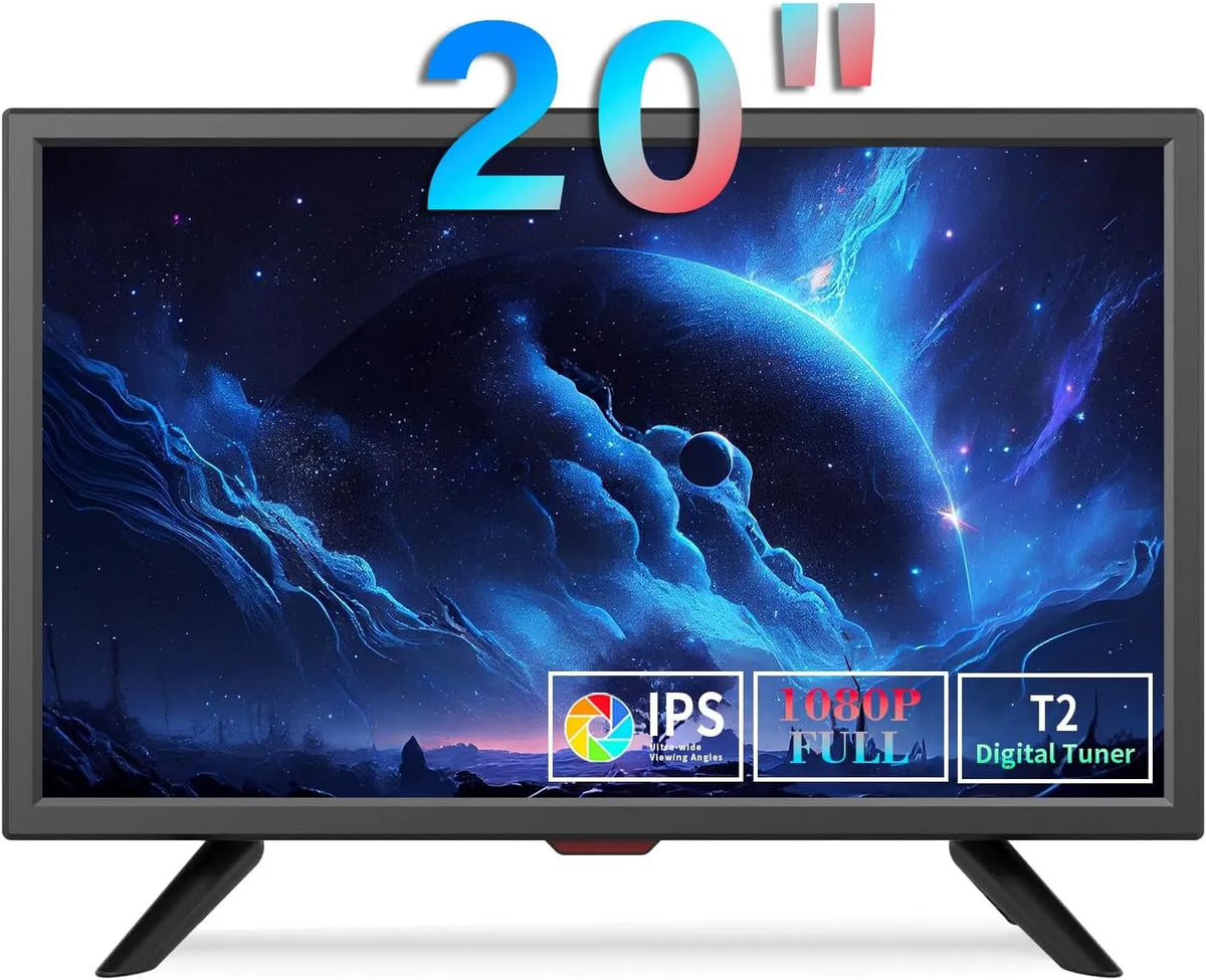 Modell Zoll Freeview LED-Fernseher, Spannung 12 Volt KCR 20 DVB-T2, AV-Eingang, VGA-Eingang, Fernbedienung, und Netzadapter, HDMI, USB-Steckplatz