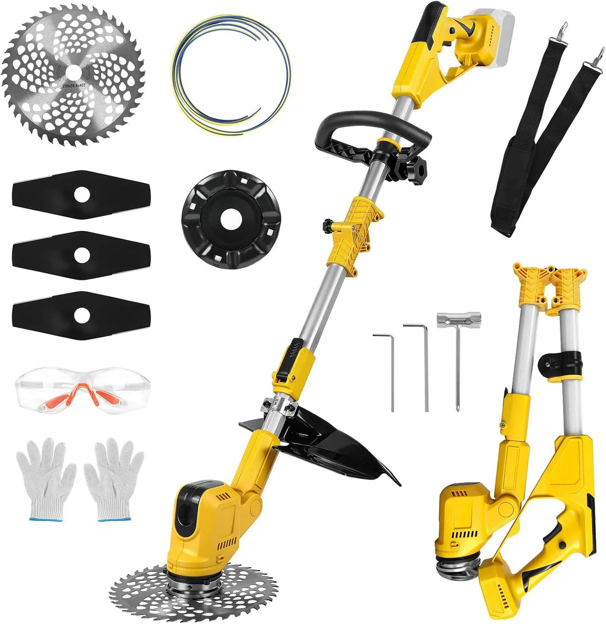 DeWalt Rasentrimmer 9000R/min, 24cm Schnittbreite, mit Unkrautbürste für -Akkus, ohne Batterie, Spannung 20V Akku, Teleslopstiel