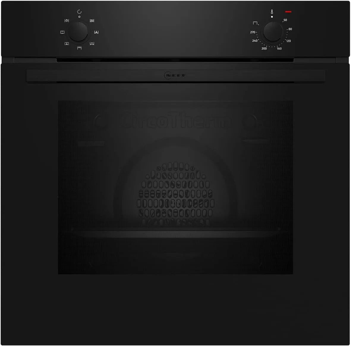Neff Backofen B1DCA0AK0 N30, 5 Beheizungsarten, 3D Heißluft, Maße 60 x 60cm, Einbau integrierbar, CircoTherm, Schnellaufheizung, in Schwarz