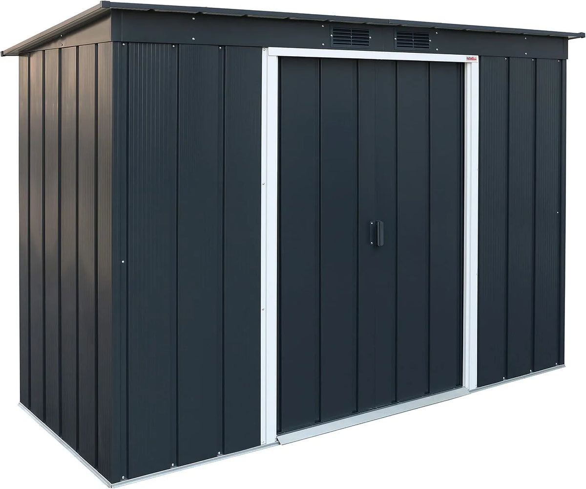 Gartenhaus, Duramax ECO 8 x 4, 2.85 m², Metallgerätehaus mit Steildach, aus feuerverzinktem Metall, Geräteschuppen, wetterfester Metallschuppen
