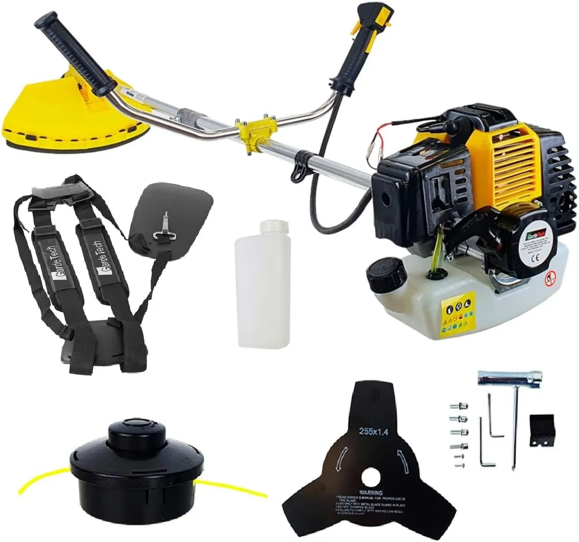 Rasentrimmer, 3 PS Rasenmäher Benzin, Freischneider Motorsense Benzin Profi-Trimmer für Jeden Garten, Praktisches Gartengerät