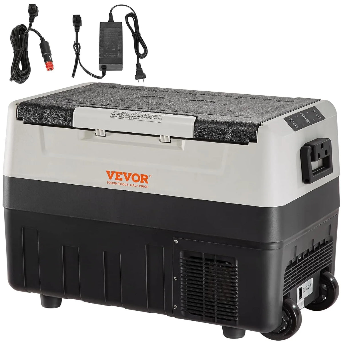 Vevor Kompressor, Fassungsvermögen 35 Liter, einstellbarer Thermo-Kühlschrank für Auto, Leistung 0,6 kW.h von -20 °C bis 10 °C, tragbar, elektrisch