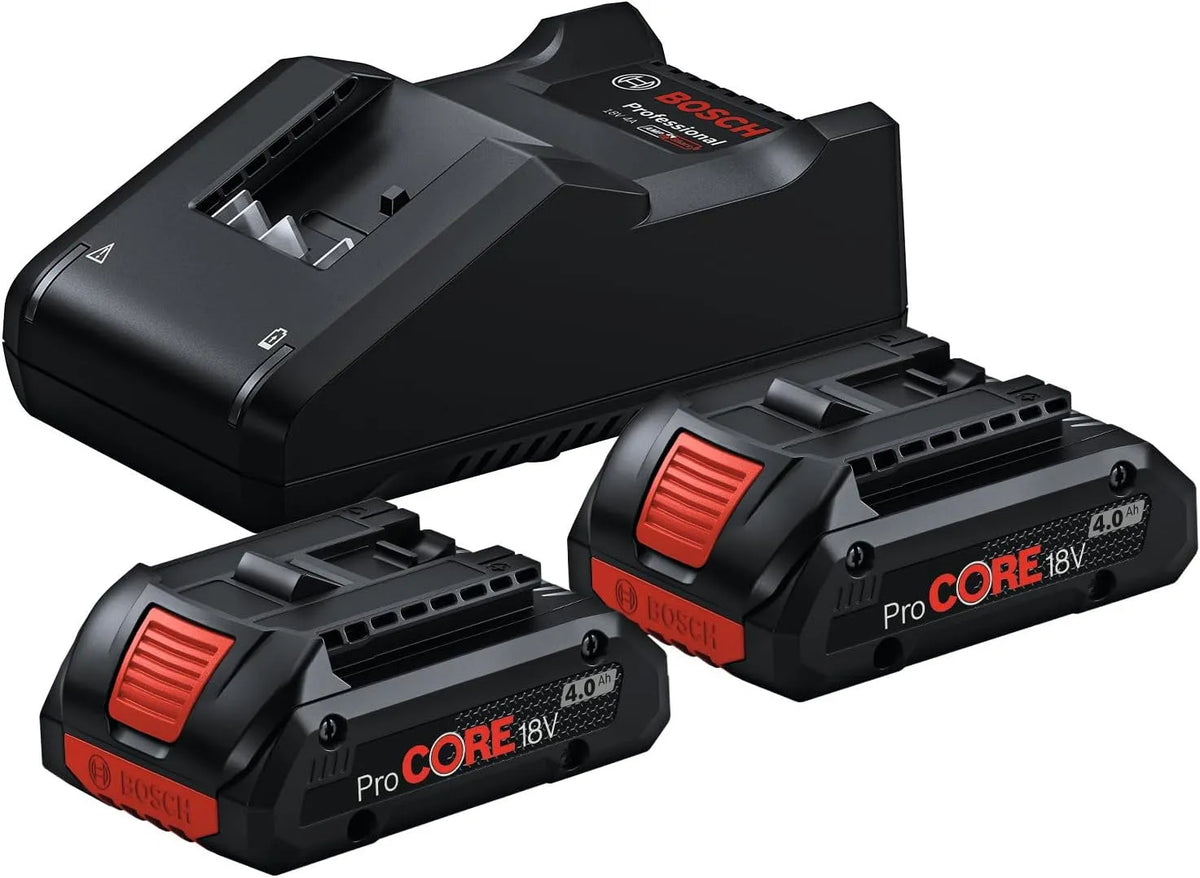 Bosch ProCORE18V 18V-40, Professional 18V System Akku Starter-Set: 2x 4.0Ah Akku + Schnellladegerät GAL