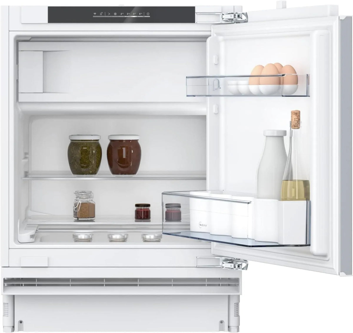 Neff Kühlschrank KU2222FD0, N 50, kompakter Unterbau mit Gefrierfach, Maße 82 x 60 cm, 35 dB, Nutzinhalt gesamt: 110l, Nutzinhalt Kühlraum: 93l