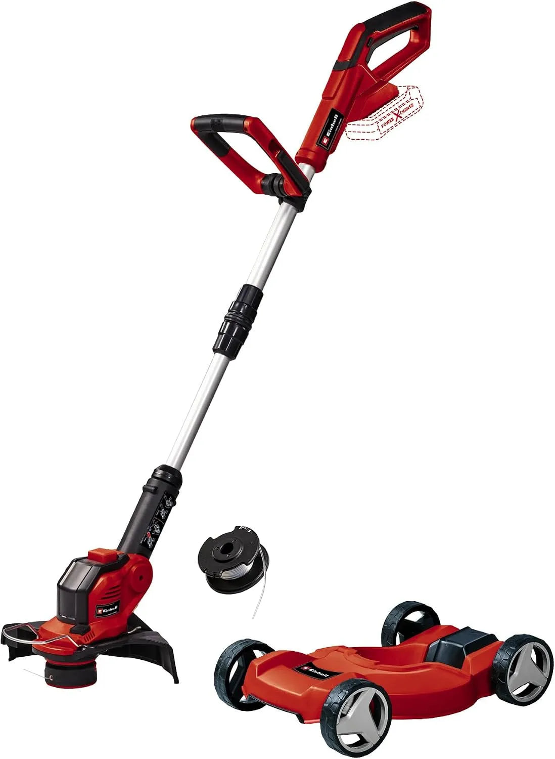 Einhell Rasentrimmer GE-CT 18, Akku /28 Li TC-Solo Power X-Change, Spannung 18 V, 28 cm Schnittbreite Faden, Li-Ion, inklusive. Trimmer Cart