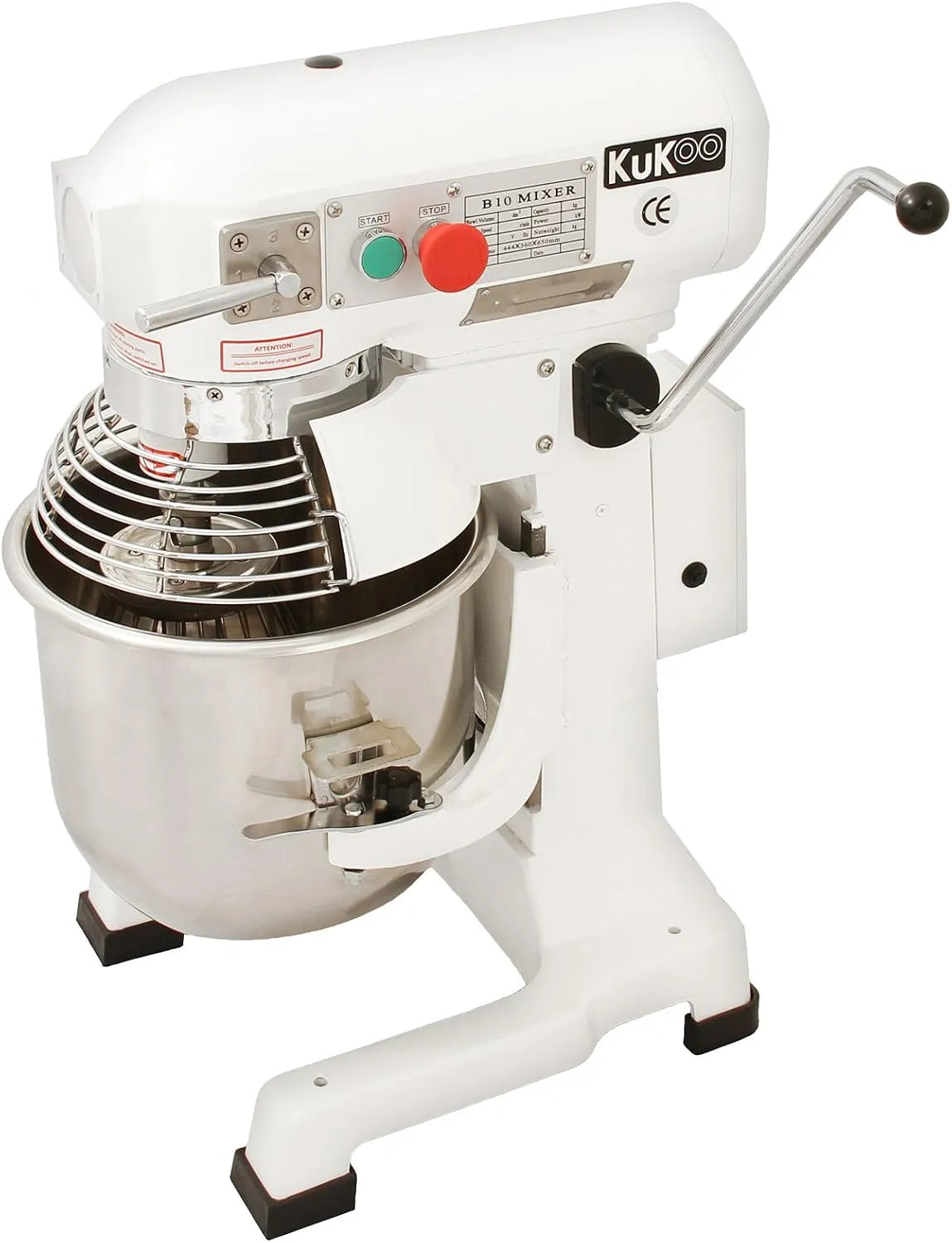 Küchenmaschine, mit Knetaufsätze Teigschaber 0,55 kW 65cm H x 44cm L x 36cm B 3 Geschwindigkeitsstufen