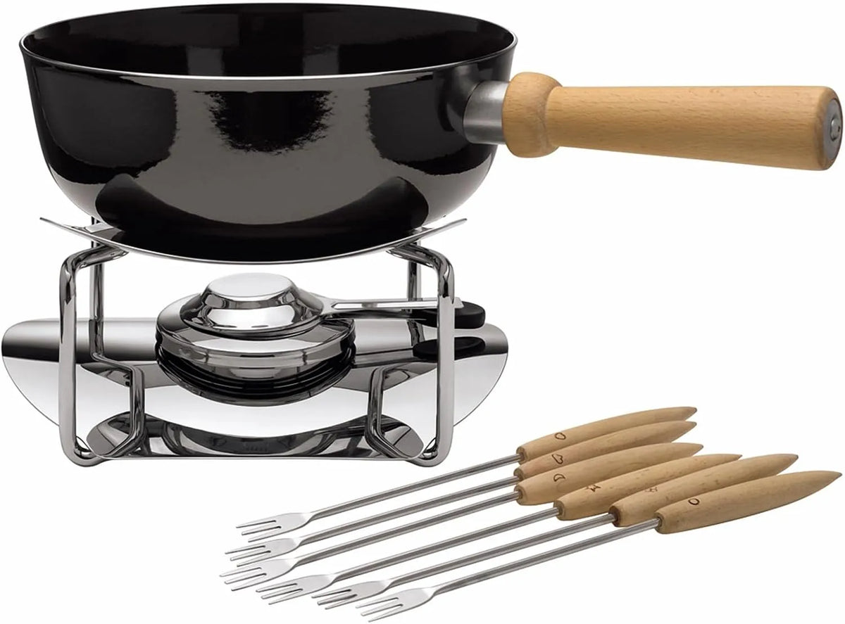Set 9-teilig Silit Käsefondue, Fondue für 6 Personen, Silargan Funktionskeramik, Induktion, spülmaschinengeeignet, Fondueset