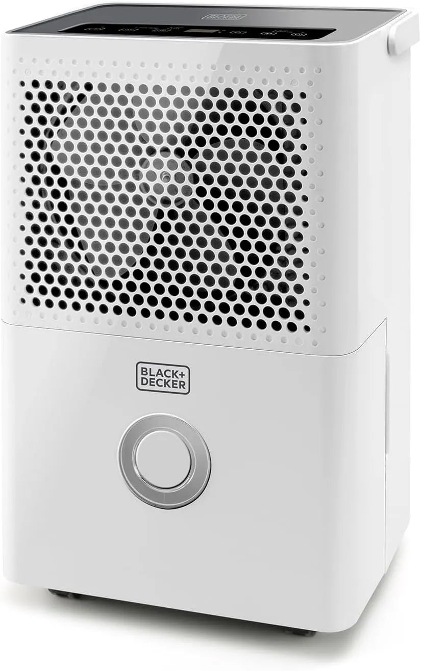 Black+Decker Luftentfeuchter BXDH12E, 12L/24h, Fassungsvermögen 12L, 2 Geschwindigkeitsstufen, Behälter 1,8L, Programmierbar 24 Std., Bis zu 25 m2