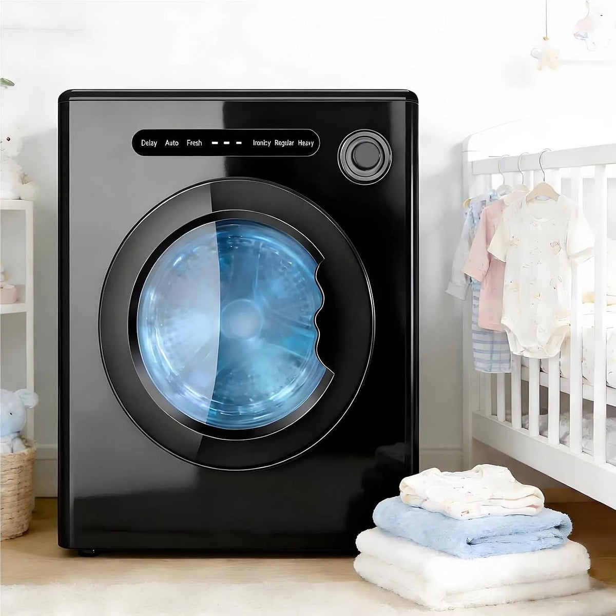 Waschtrockner Tragbarer Trockner, Kompakter, Leistung 800 W, Gewicht 4 Kg Fassungsvermögen, 5 Modi + Leiser Betrieb, Uv-Sterilisationsfunktion