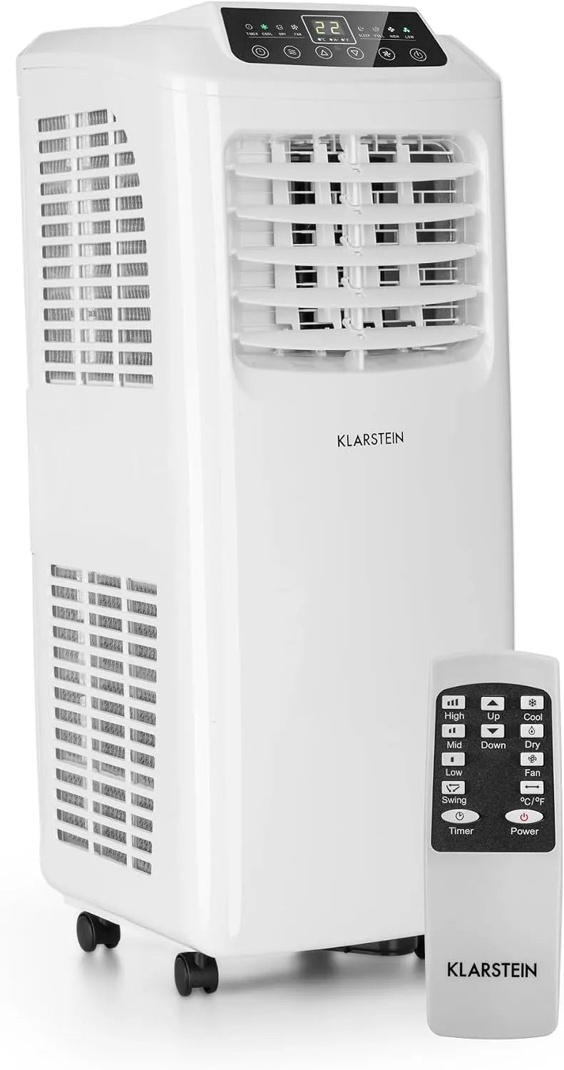 Klarstein Klimaanlage, 7000 BTU AC mit Niedrigem Verbrauch, Kleine & Portable für Wohnung & Büro, Mobile mit Abluftschlauch, Nachtmodus