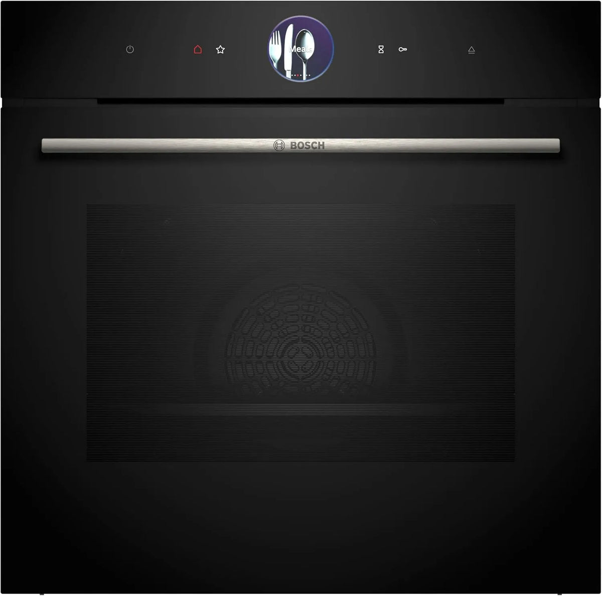 Bosch Backofen HSG7361B1, Smarter Serie 8 Einbau-Dampfbackofen, Maße 60 x 60 cm, Fassungsvermögen 1 L Wassertank, 4D Heißluft, Made in Germany, Assist
