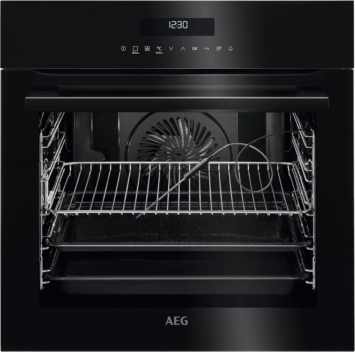 AEG Backofen BPE742220B, Pyrolyse, Kerntemperatursensor, Touch-Bedienung, Automatikprogramme, in Schwarz, Einbaubackofen, Selbstreinigung