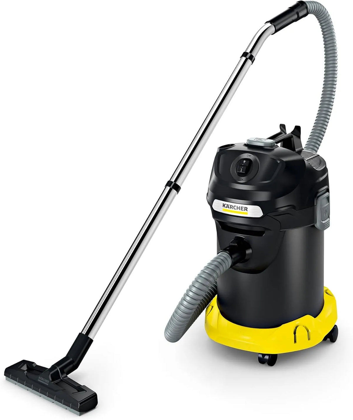 Karcher Grill 17-Liter-Metallbehälter, Pelletöfen und Grills, Reinigung ohne Schmutzkontakt, in Schwarz, mit Filterreinigung, Gelb