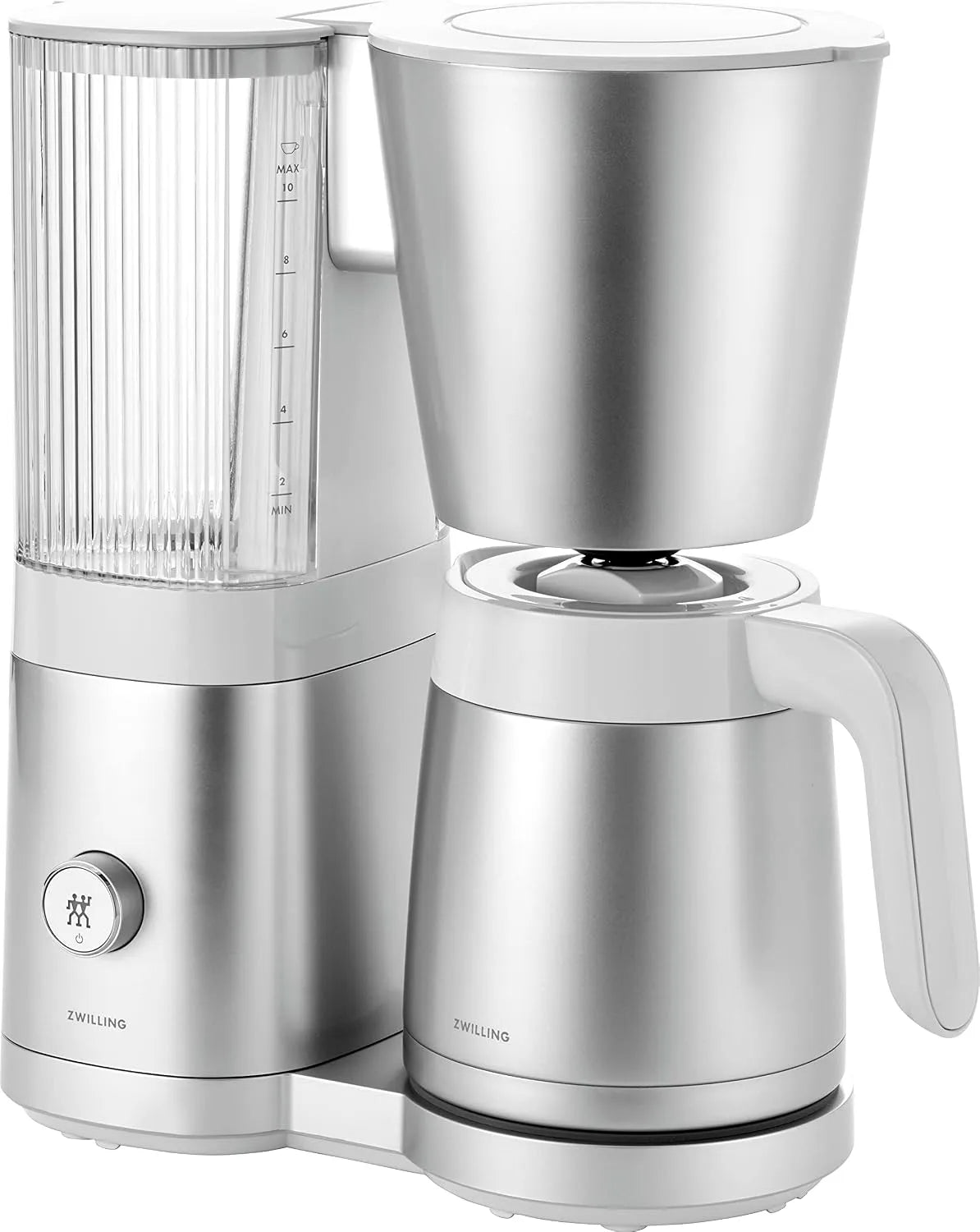Kaffeemaschine, Blooming & smarter Entkalkerfunktion, ZWILLING ENFINIGY Filterkaffeemaschine mit 1.25l Thermokanne, mit Boiler, Silber, Edelstahl