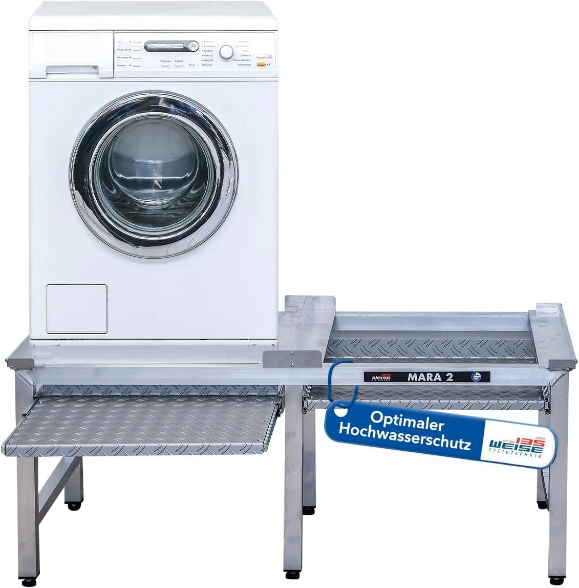 Waschmaschine, 50 cm hoch mit Auszug, Weise MARA 2 Waschmaschinen Untergestell, 1000 kg Tragkraft für stark schwingende Maschinen