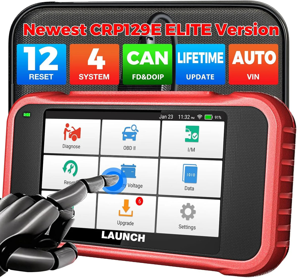 Modell Diagnosegerät Auto CRP129E V3.0 obd2 LAUNCH, Motor, SRS, SAS, BMS, Injektor Codierung, Getriebe mit 12 Reset Service für DPF, Öl, EPB