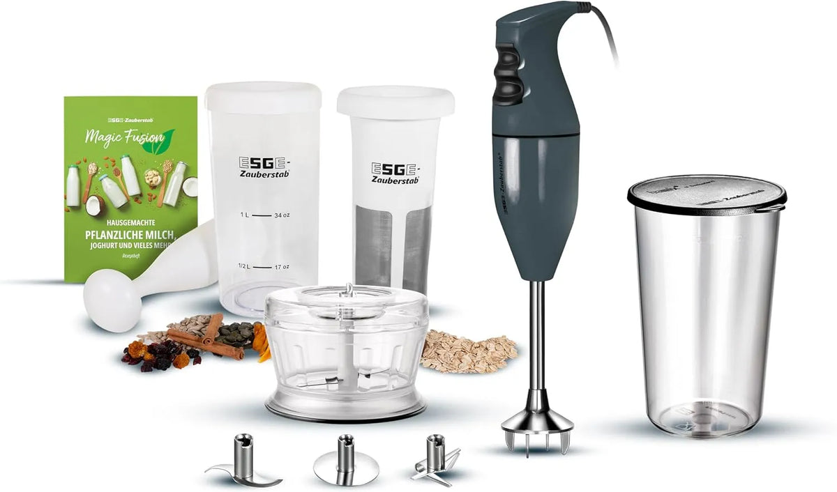 Modell 10-teiliges Select Anthrazit Set, Stabmixer 120W 9750026 E120 ESGE-Zauberstab, Multimesser, Zerkleinerer, Rezeptbuch, Messbecher