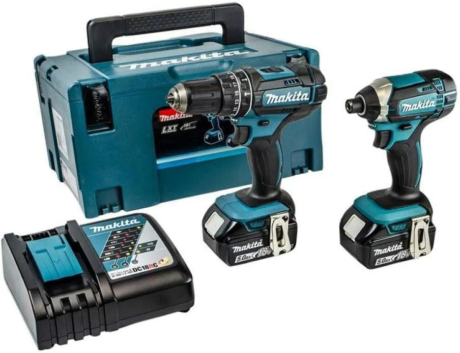 Makita Modell DLX2131TJ DHP482Z DTD152Z, Akku-Kombo-Kit 18V, Spannung 18V, 5,0 Ah, 2 Akkus + Ladegerät im MAKPAC