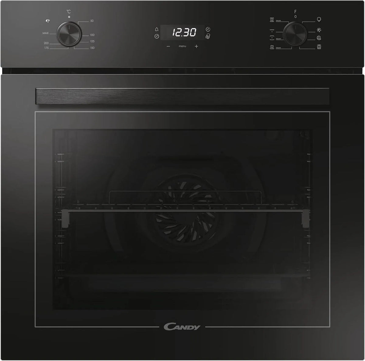 Candy Backofen 955S, Fassungsvermögen 70 L, 8 Betriebsprogramme, FMBC, Einbaubackofen mit Heißluft, Dampffunktion, Katalyse Selbstreinigung, Timer
