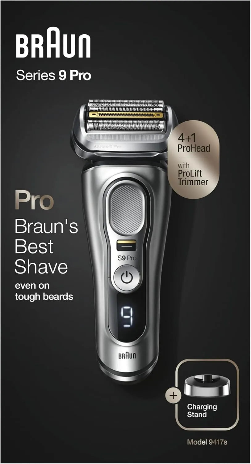 Braun Modell 7-Tage-Bart 9417s, für 1, Scherkopf, Ladestation, silber, Series 9 Pro Rasierer Herren, 3- und, Elektrorasierer & Trimmer, Laufzeit