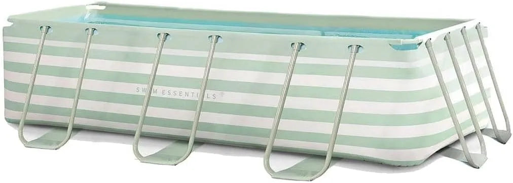 Pool, Weiß Gestreift Aufstellpool 400x200x100 cm, Swim Essentials, Grün