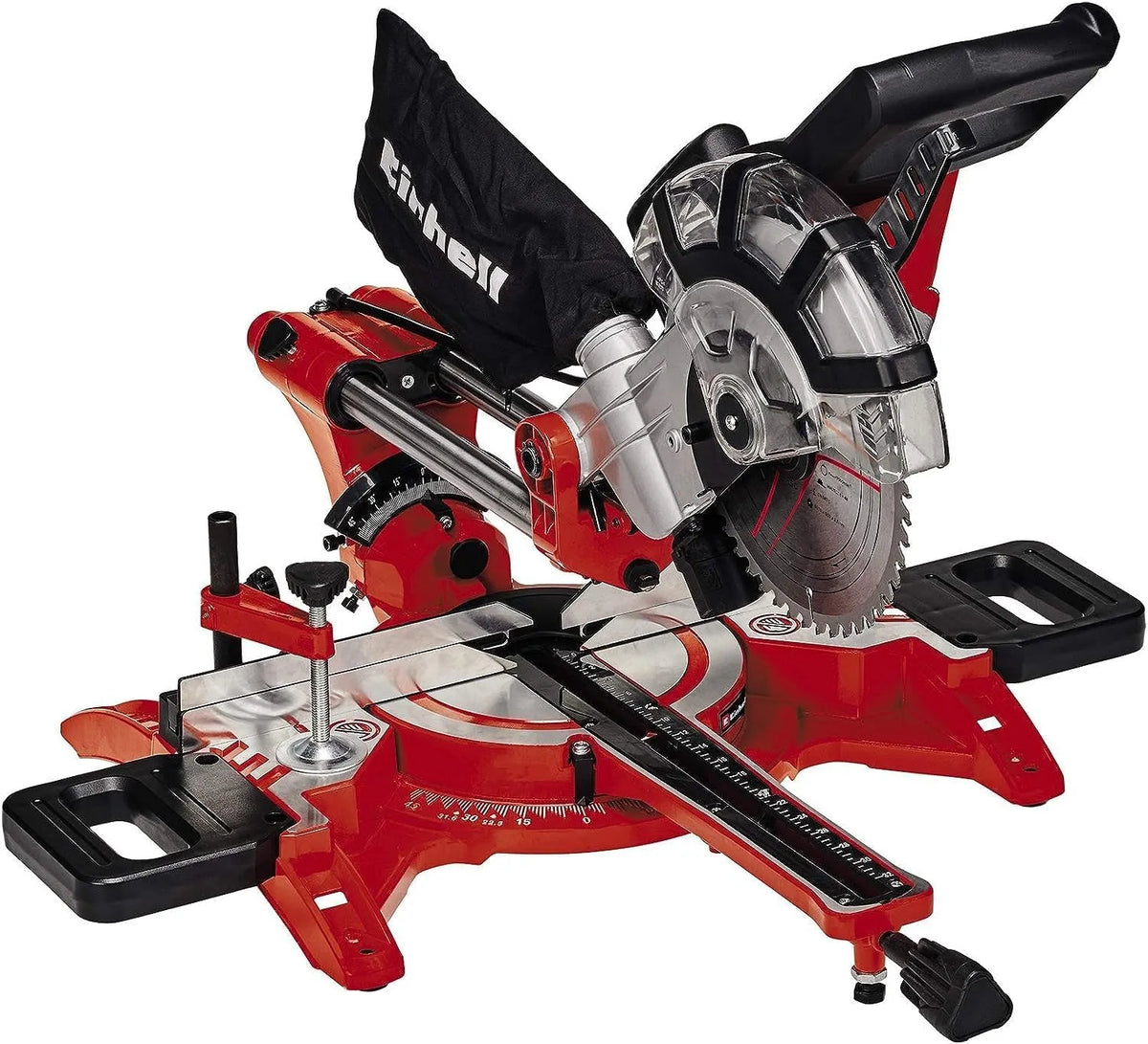 Einhell Zug-Kapp-Gehrungssäge TC-SM 2131, Zug-Kapp-Gehrungssäge /2 Dual, Ø 210 mm Sägeblatt, beidseitig neigbarer Sägekopf, Laser, Leistung 1800 W
