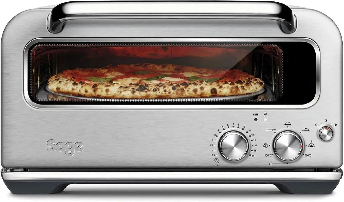Sage Backofen, Ø 30 cm Pizza, bis zu 400 °C, 7 Voreinstellungen, The Smart Oven Pizzaiolo, Elektrischer Pizzaofen, für Holzofenpizza, Pizzagrill