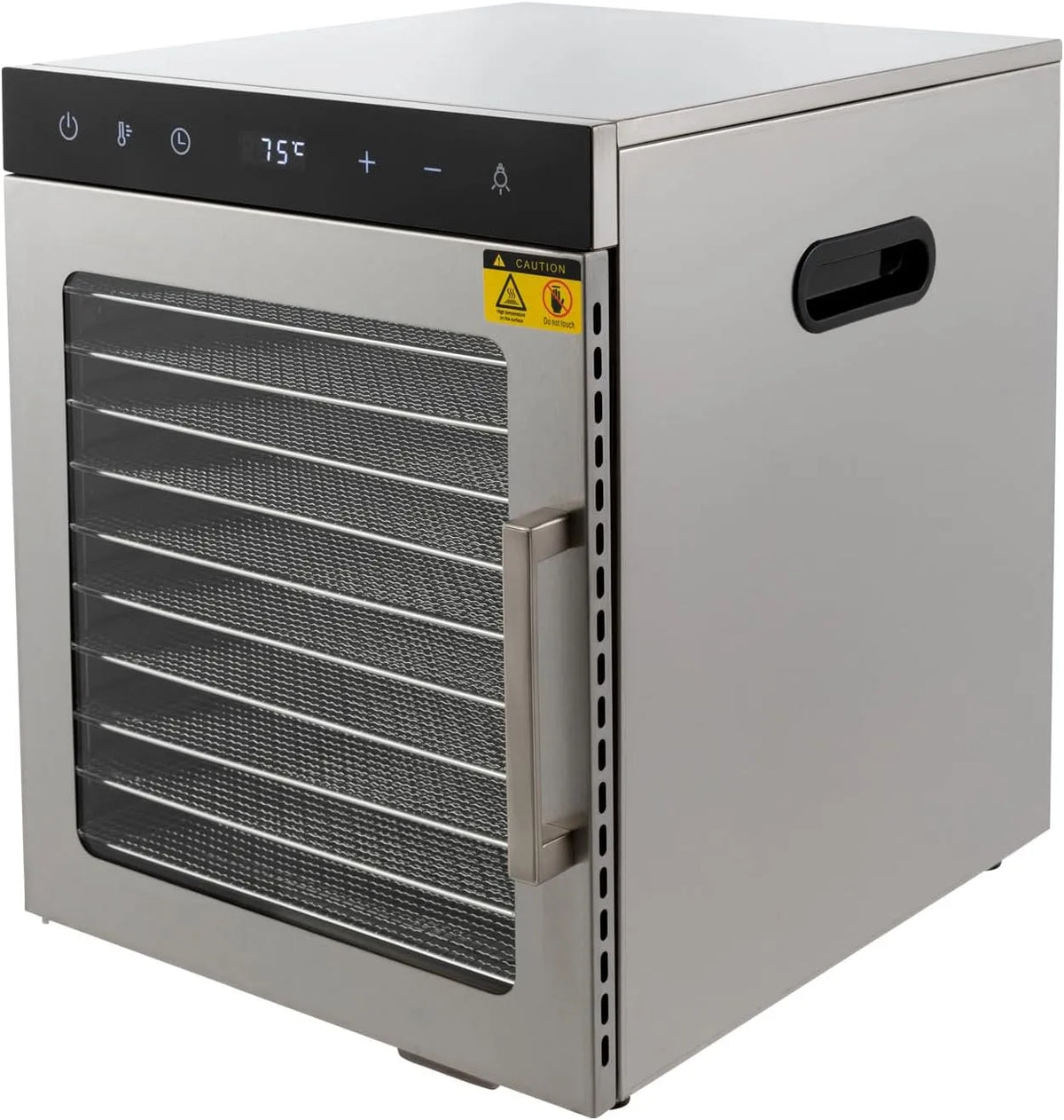 220V-240V, 10-Etagen Elektrische Dehydrator 800W Edelstahl Lebensmitteldehydrator Dörrautomat Früchte Dörrgerät, mit LED Panel für Blumen, Fleisch