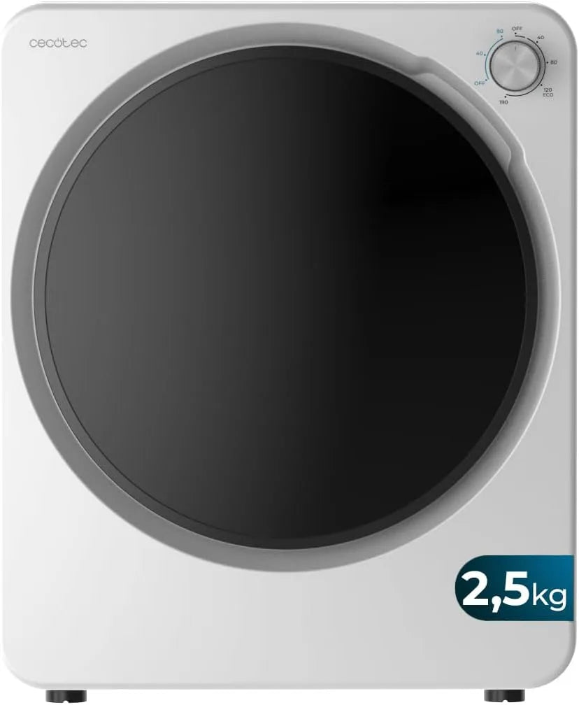 Cecotec Mini-Ablufttrockner Bolero DressCode Dry 3150V. 2,5 kg, Leistung 950 W, 6 Betriebsprogramme mit 4 Warm- und 2 Kaltstufen, Drehregler