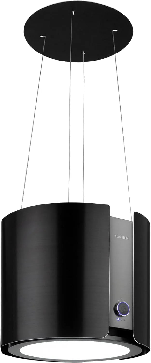 Klarstein Dunstabzugshaube, Leistung 200 W, 402 m³/h, freihängede Abzugshaube, Abluft, ØxB, in Schwarz, Maße 45 x 42 cm, Skyfall Smart