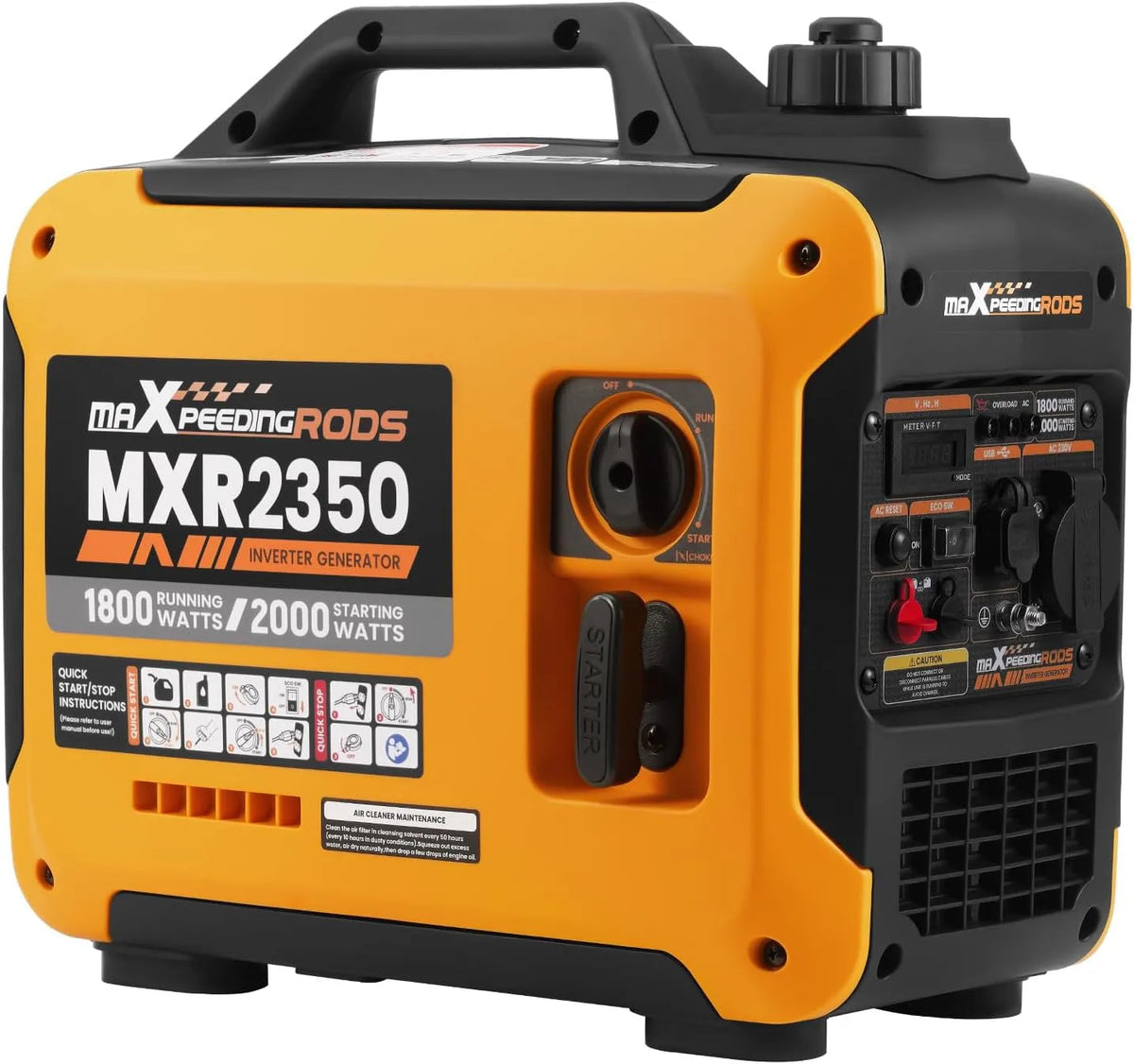 Stromerzeuger maXpeedingrods Inverter, kompakt und leicht für Camping, Leistung 2000W Stromgenerator Benzin 4 Takt mit USB und 230V Steckdosen