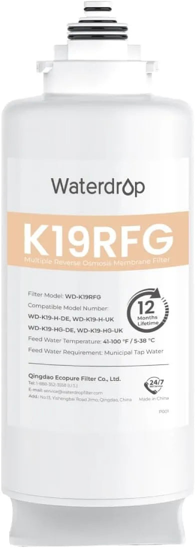 Modell 12-Monats Filter WD-K19RFG WD-K19-HG Waterdrop, Ersatz für Countertop RO System