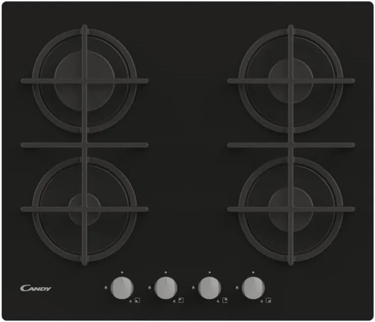 Candy Modell CVG6B, 4 Flammen, Gasherd aus gehärtetem Glas, in Schwarz