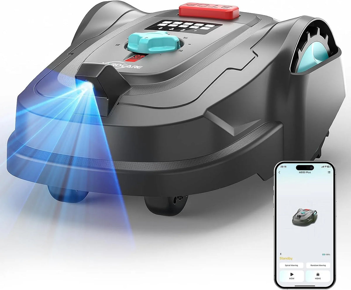 Rasenmäher M800Plus Empf.800m, Empf.800m², YARDCARE Mähroboter ohne Begrenzungskabel, GPS Positionierung, KI Vision, Smarte Hinderniserkennungen